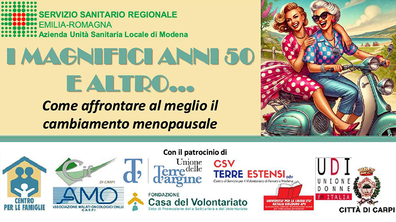 Volantino Serata MENOPAUSA Carpi 800 x 450