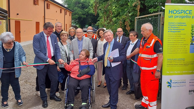 Modena, headquarters of the Modena Dignity for Life Hospice Foundation opened by Cristina Pivetti